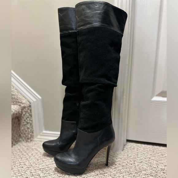 INC international Zenya Leather & Suede Platform Stiletto Boot size 8 - Picture 4 of 8